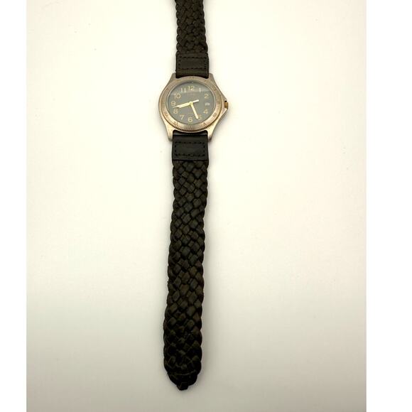 LIFE Quartz Watch Japan Movt Date Green Dial 37mm WR 50M Braided Strap - Picture 1 of 6